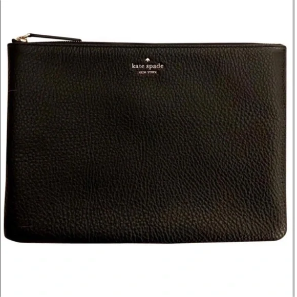 NWT! Kate Spade Black Leather Clutch - Picture 2 of 5